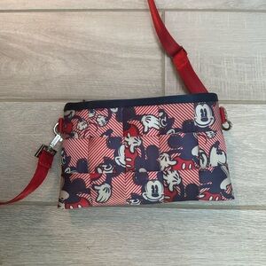 Mickey Mouse wristlet made with seatbelts.